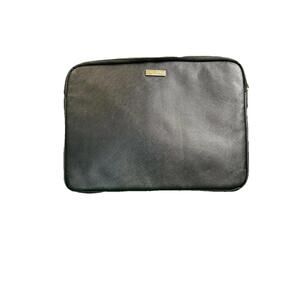 Kate Spade Womens Size 13 Inch Laptop Sleeve Black Textured Leather Bag Case